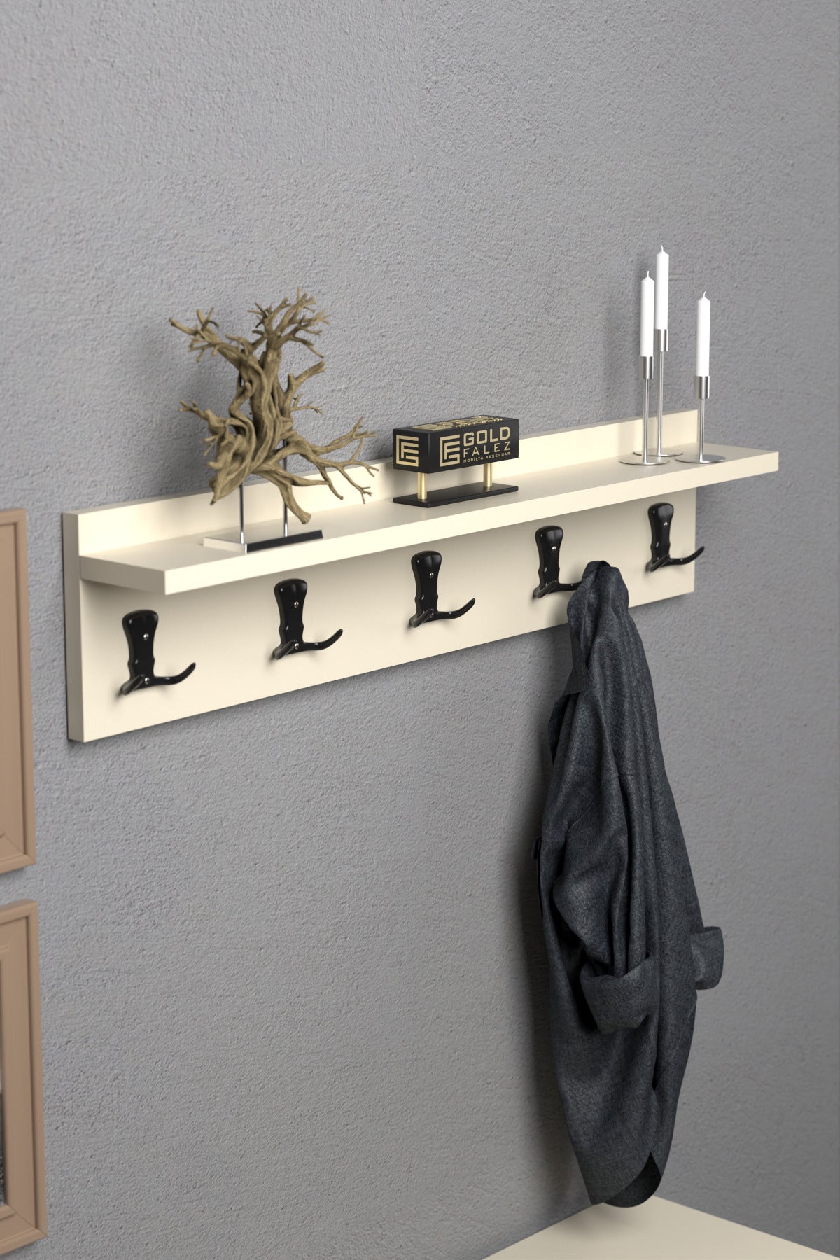 Askılık Duvar Elbise Askılığı Portmanto 80 Cm