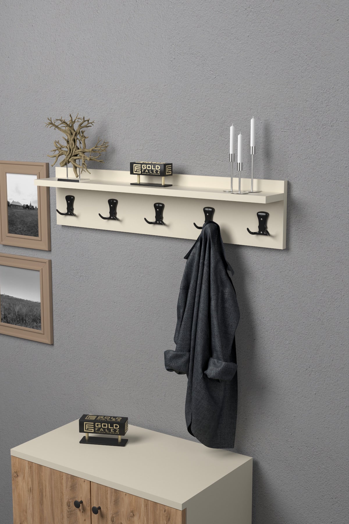 Askılık Duvar Elbise Askılığı Portmanto 80 Cm