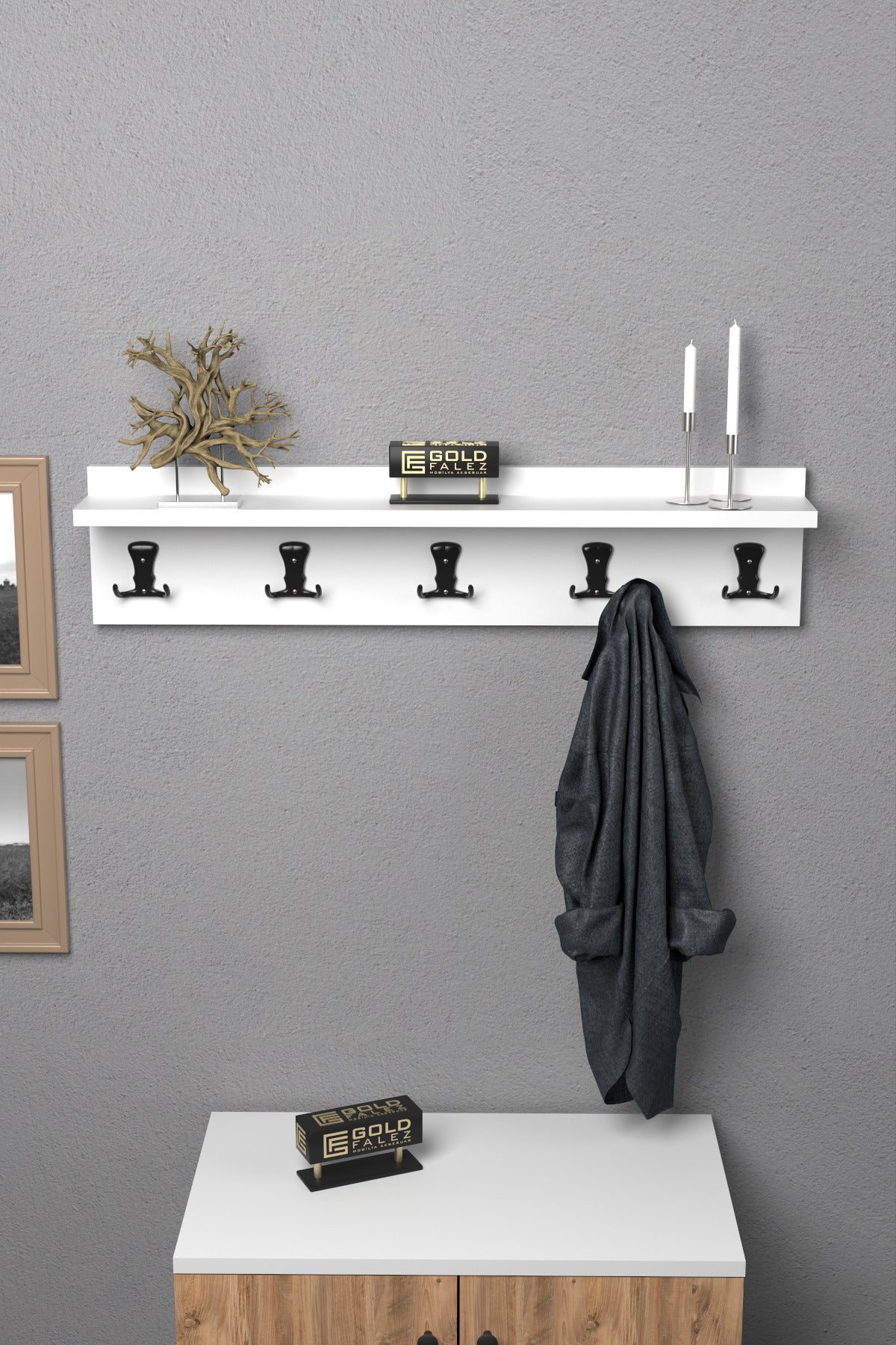 Askılık Duvar Elbise Askılığı Portmanto 80 Cm