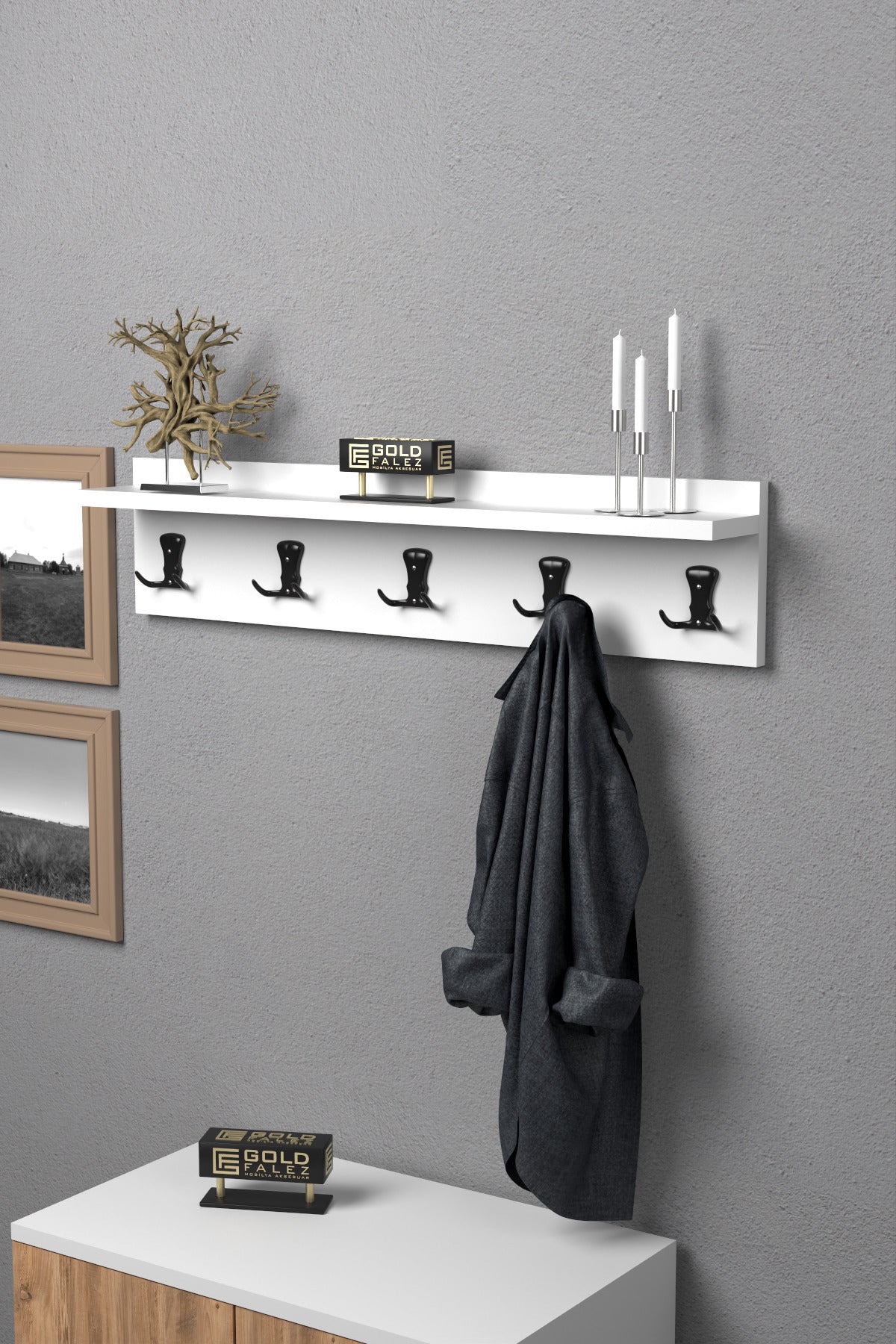Askılık Duvar Elbise Askılığı Portmanto 80 Cm