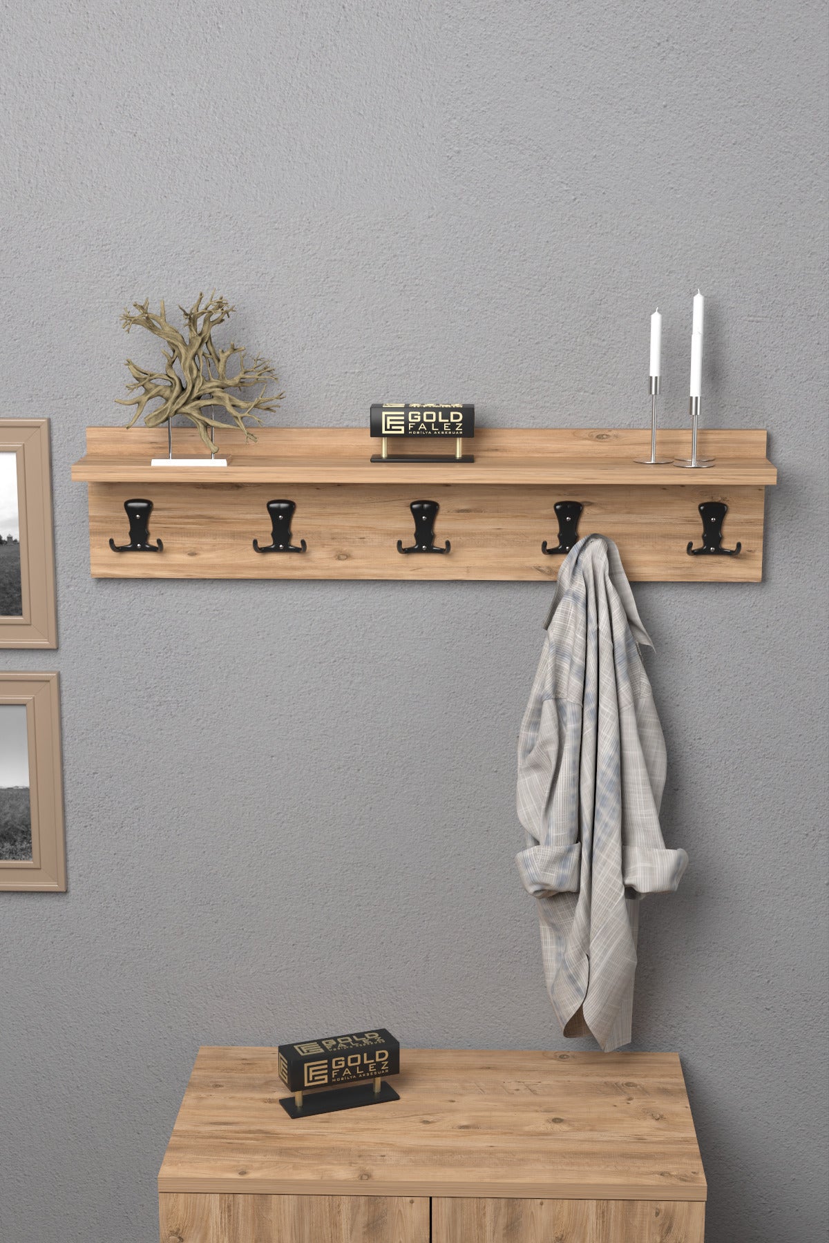 Askılık Duvar Elbise Askılığı Portmanto 80 Cm