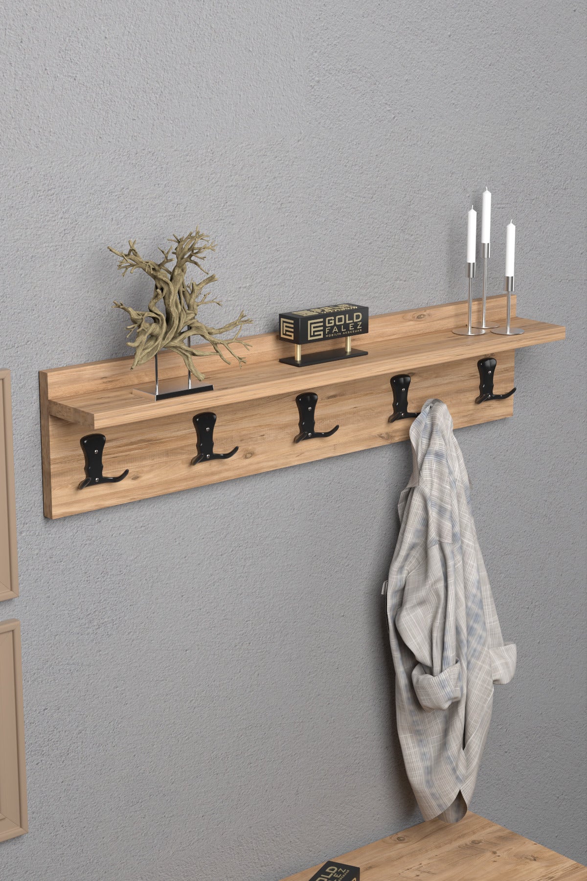 Askılık Duvar Elbise Askılığı Portmanto 80 Cm