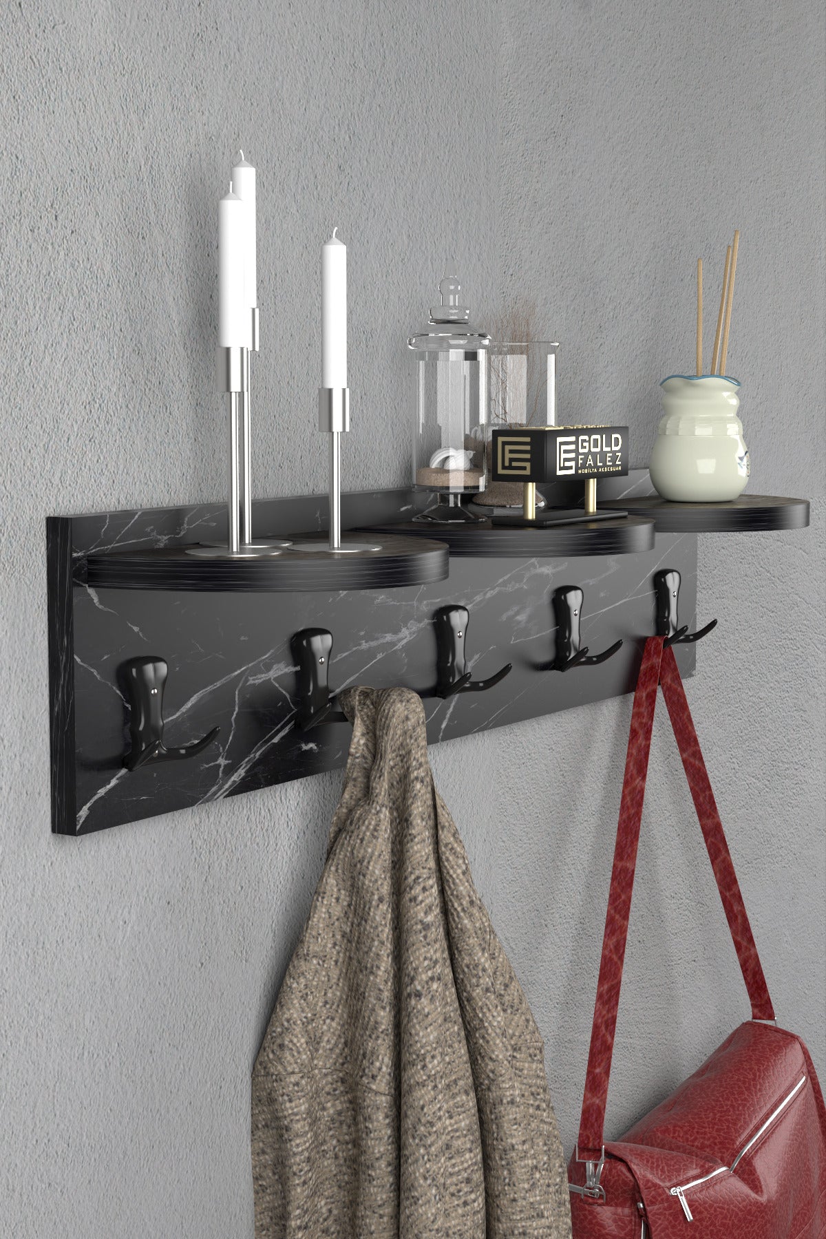 Askılık Duvar Elbise Askılığı Portmanto  80 Cm