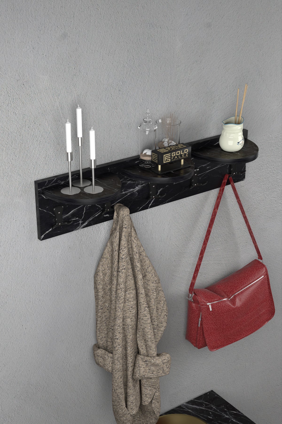Askılık Duvar Elbise Askılığı Portmanto  80 Cm
