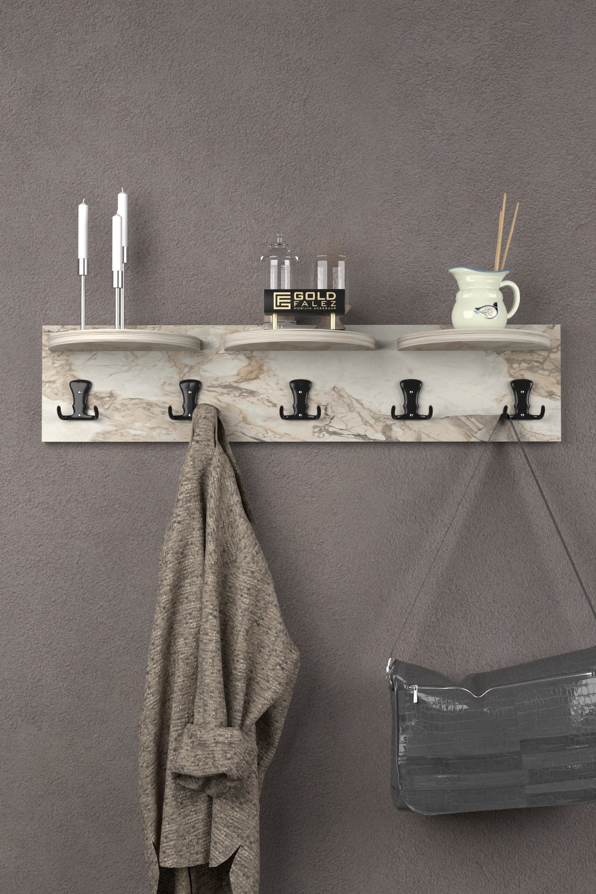 Askılık Duvar Elbise Askılığı Portmanto  80 Cm