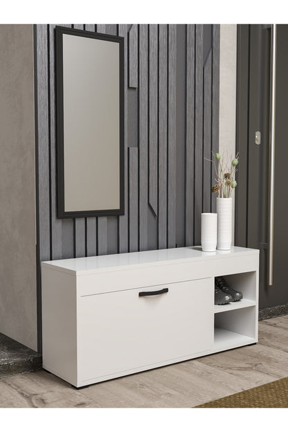 Ayakkabılık Çok Amaçlı Kapaklı Dolabı 90 cm Modern Ayakkabı Dolabı Raflı Organizer