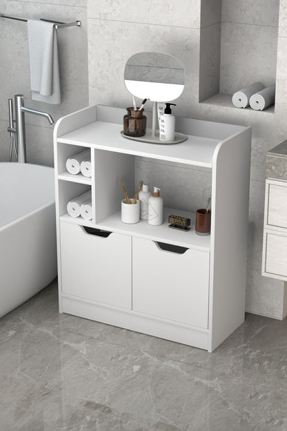 Banyo Dolabı Çok Amaçlı Havluluk 2 Kapaklı Raflı