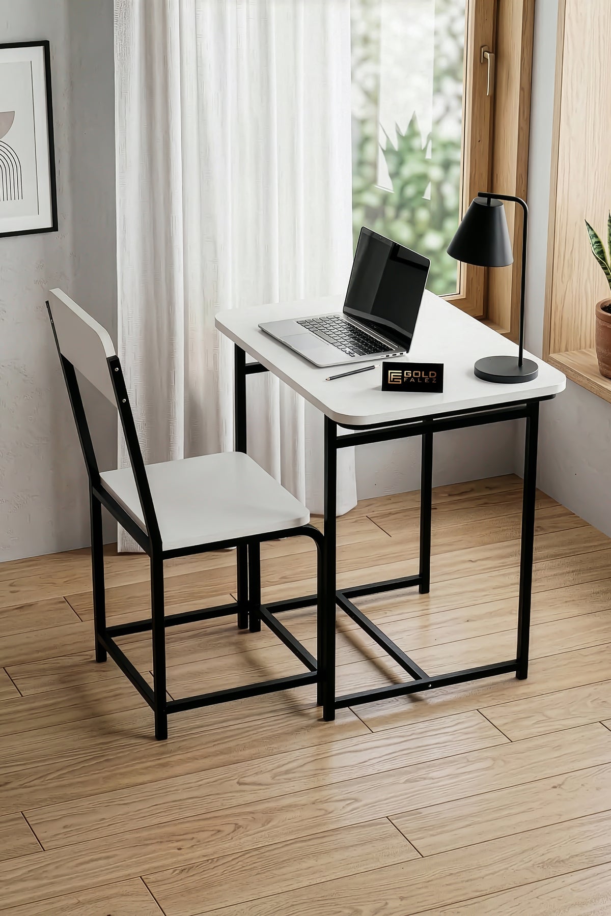 Çalışma Masası Sandalye Set Dayanıklı Tasarım Ev Ofis Laptop Masası Çok Amaçlı