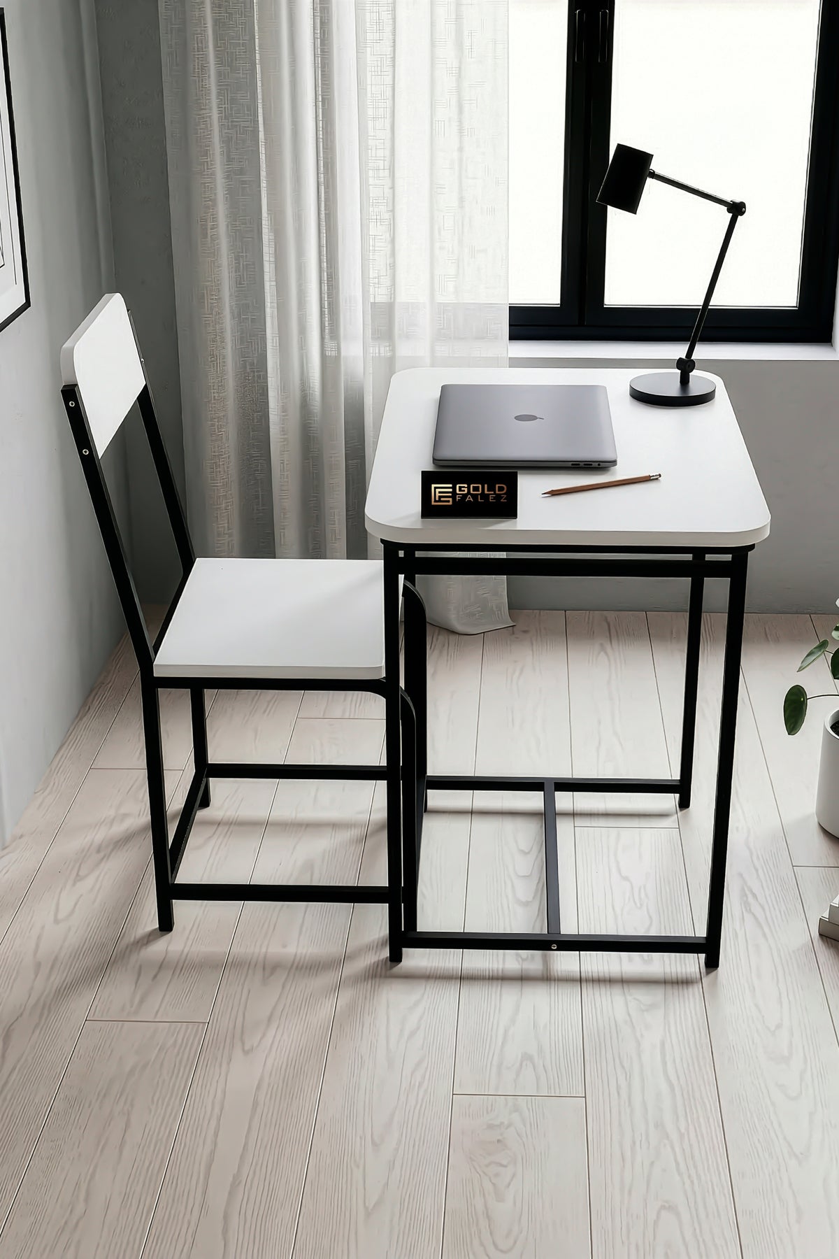 Çalışma Masası Sandalye Set Dayanıklı Tasarım Ev Ofis Laptop Masası Çok Amaçlı