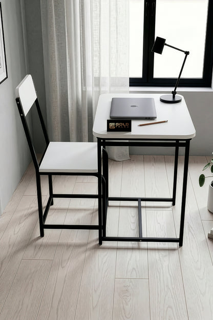 Çalışma Masası Sandalye Set Dayanıklı Tasarım Ev Ofis Laptop Masası Çok Amaçlı