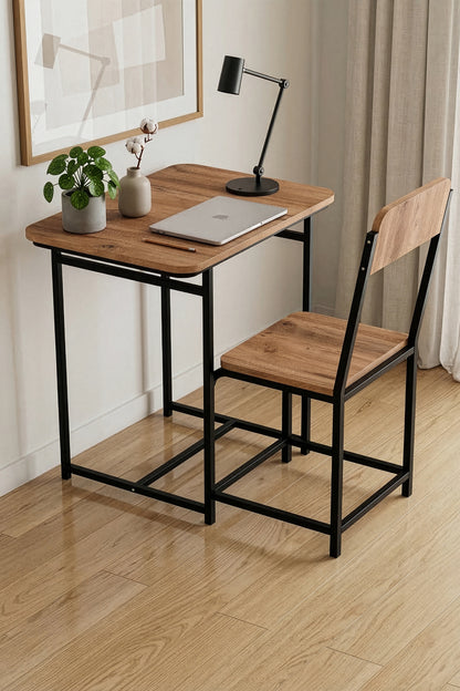 Çalışma Masası Sandalye Set Dayanıklı Tasarım Ev Ofis Laptop Masası Çok Amaçlı