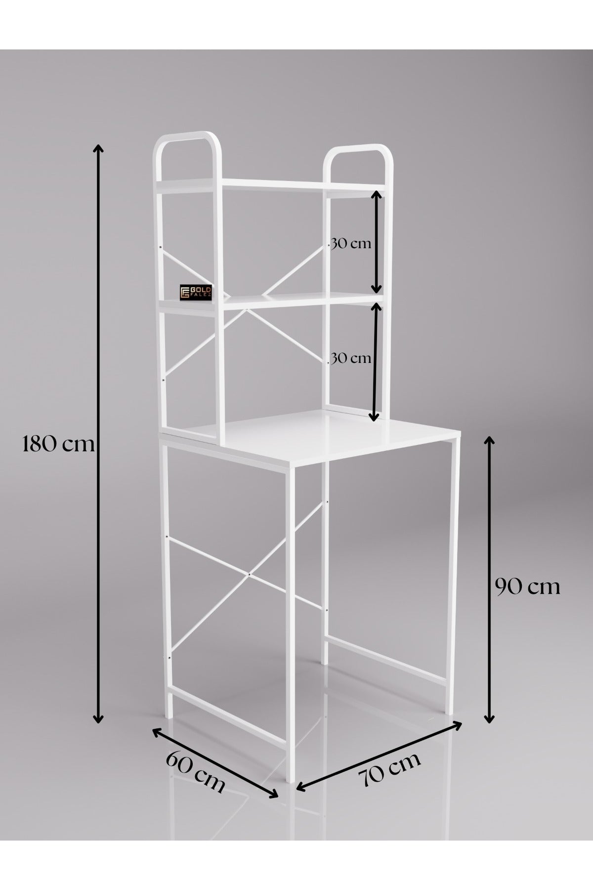 Çamaşır Makinesi Dolabı 2 Katlı Geniş Depolama Raf Ünitesi Metal Banyo Organizer Standı