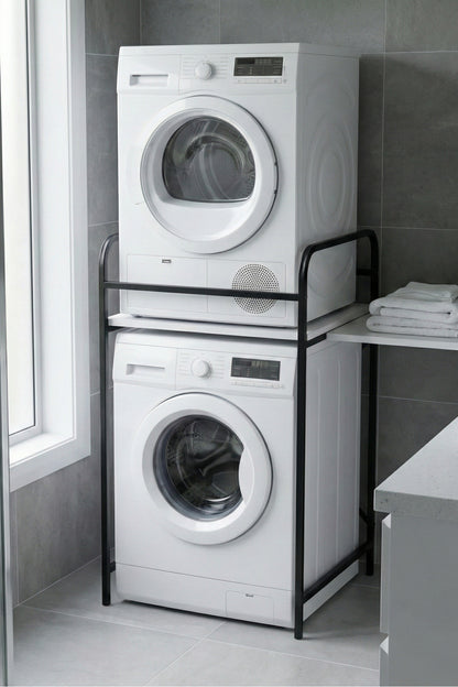 Çamaşır Makinesi Dolabı Raf Metal Düzenleyici Organizer 2 Katlı Banyo Rafı Çok Amaçlı Dolap