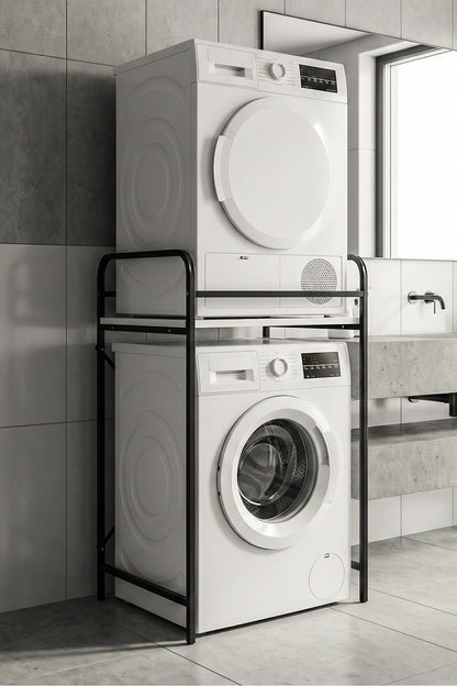 Çamaşır Makinesi Dolabı Raf Metal Düzenleyici Organizer 2 Katlı Banyo Rafı Çok Amaçlı Dolap