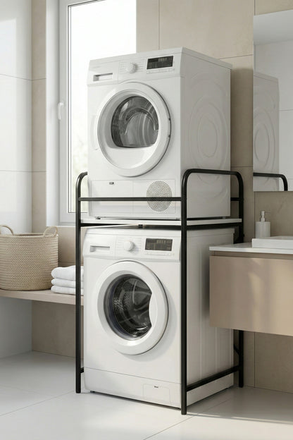 Çamaşır Makinesi Dolabı Raf Metal Düzenleyici Organizer 2 Katlı Banyo Rafı Çok Amaçlı Dolap