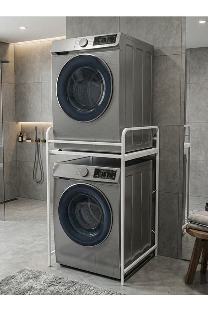 Çamaşır Makinesi Dolabı Raf Metal Düzenleyici Organizer 2 Katlı Banyo Rafı Çok Amaçlı Dolap