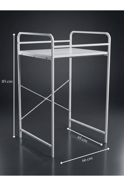 Çamaşır Makinesi Dolabı Raf Metal Düzenleyici Organizer 2 Katlı Banyo Rafı Çok Amaçlı Dolap