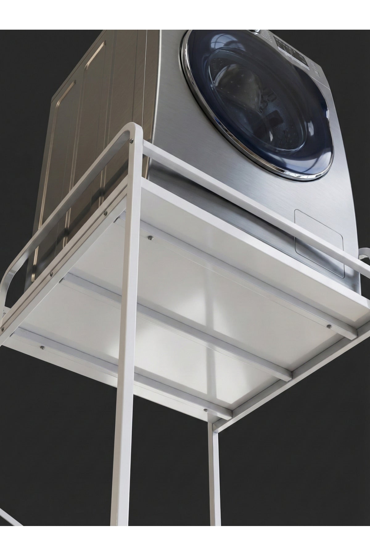 Çamaşır Makinesi Dolabı Raf Metal Düzenleyici Organizer 2 Katlı Banyo Rafı Çok Amaçlı Dolap
