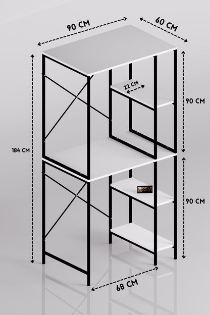 Çamaşır Makinesi Dolabı Yan Raflı Dolap Metal Banyo Organizer Çok Katlı Düzenleyici Siyah