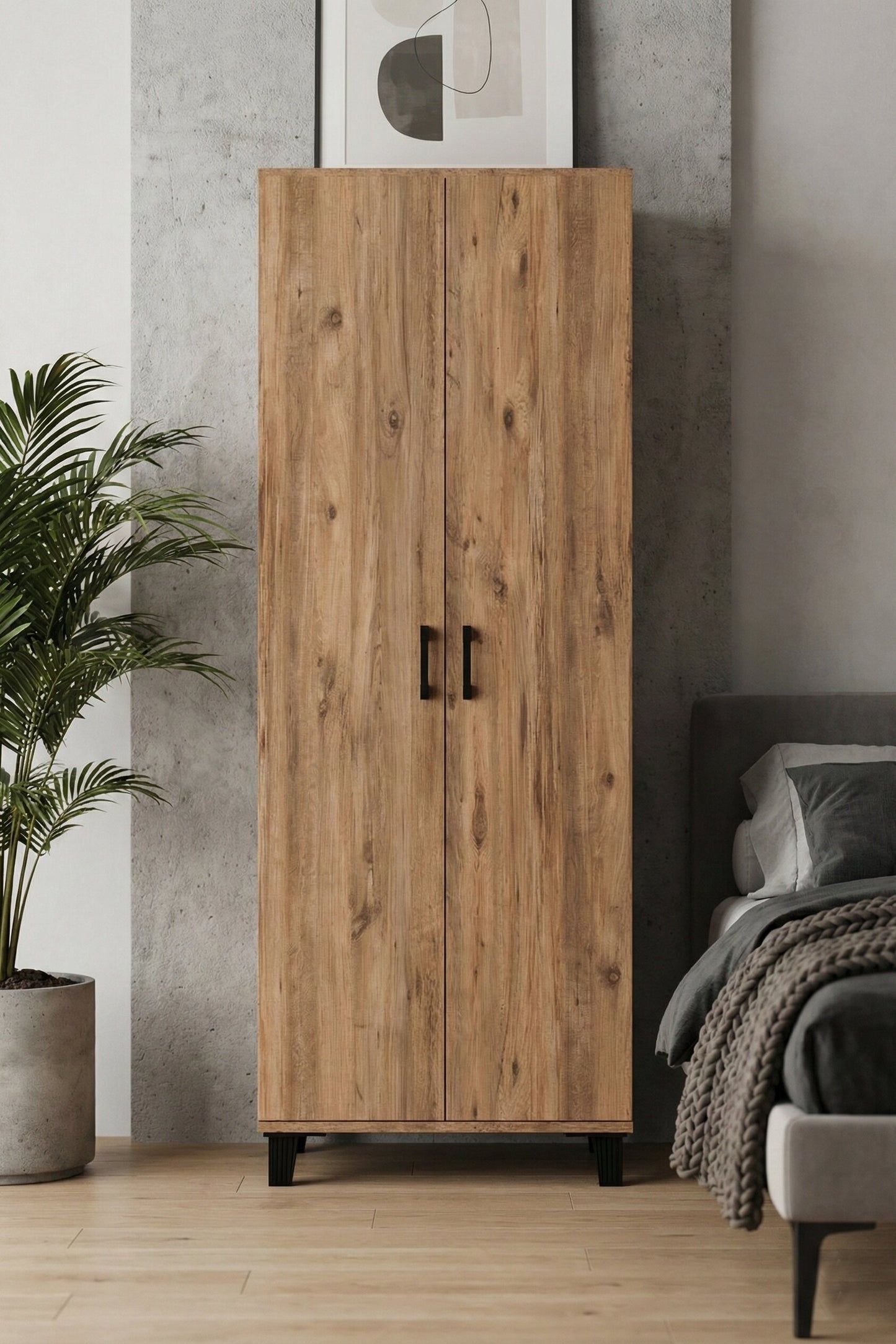 Çok Amaçlı 2 Kapaklı 8 Gözlü Dolap70×45×185 cm–Kiler,Mutfak,Balkon ve Banyo Depolama Dolabı