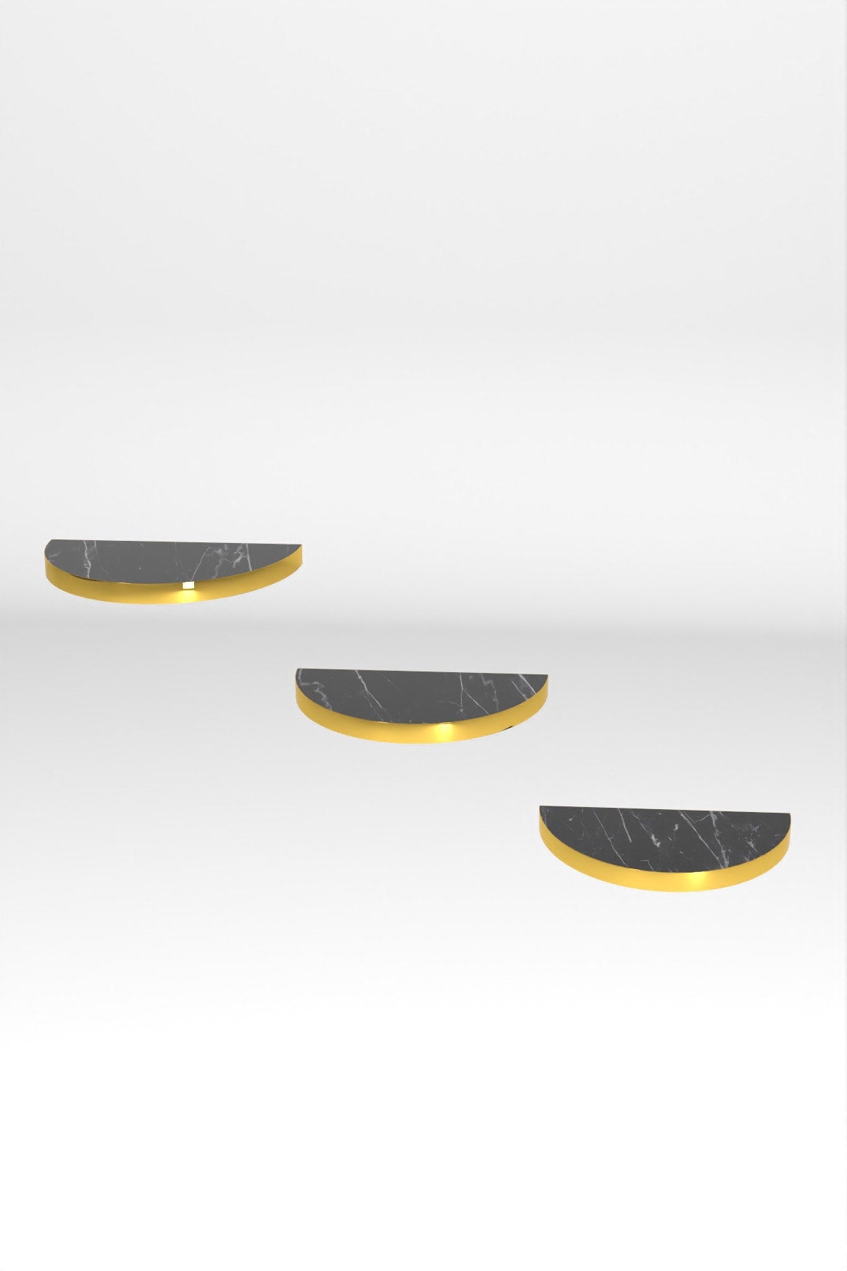 Duvar Rafı Dekoratif 3 Adet Çiçeklik Oval