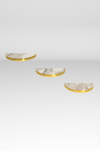 Duvar Rafı Dekoratif 3 Adet Çiçeklik Oval