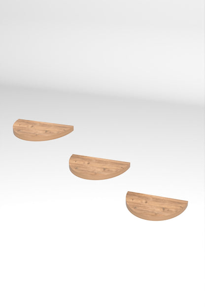 Duvar Rafı Dekoratif 3 Adet Çiçeklik Oval
