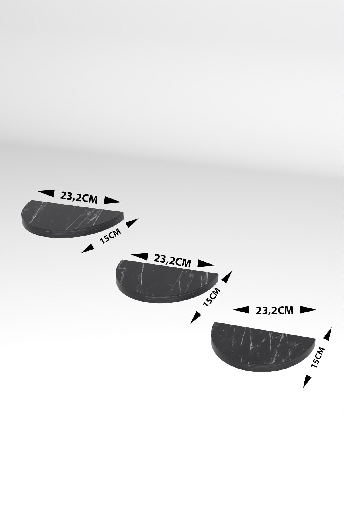 Duvar Rafı Dekoratif 3 Adet Çiçeklik Oval