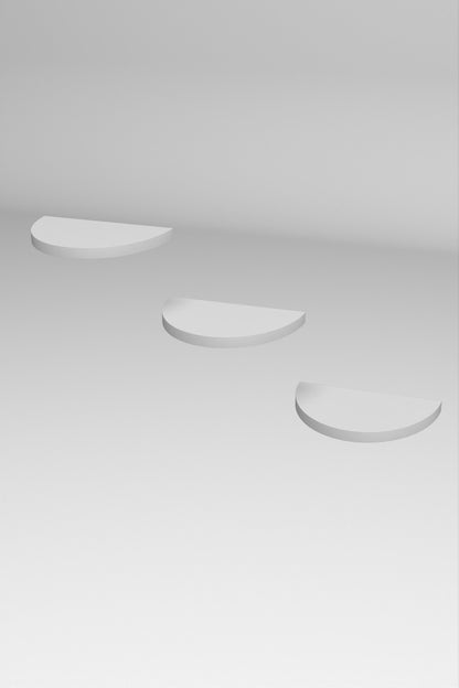Duvar Rafı Dekoratif 3 Adet Çiçeklik Oval