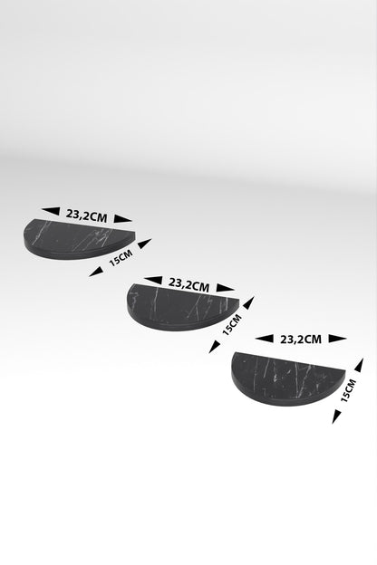 Duvar Rafı Dekoratif 3 Adet Çiçeklik Oval