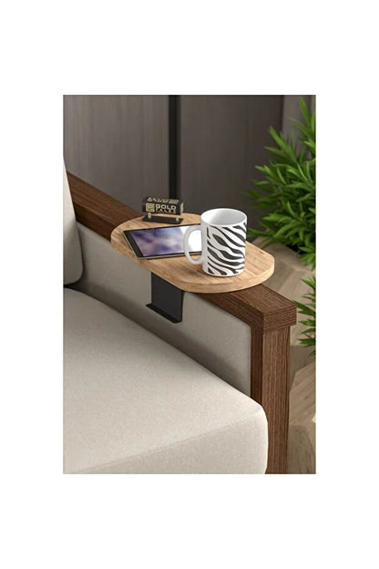 Ikili (2 Adet) Yan Sehpa Ayarlanabilir Tepsi Dekoratif Modern Tepsi Oval