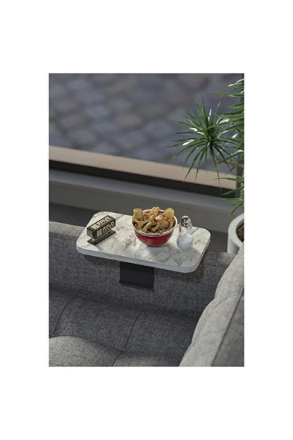 Ikili (2 Adet) Yan Sehpa Ayarlanabilir Tepsi Dekoratif Modern Tepsi Oval