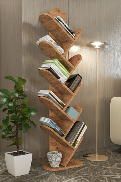 Kitaplık 10 Raflı Dekoratif Bölmeli Ev Ofis Çok Amaçlı