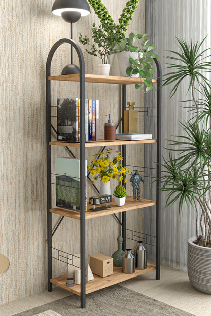 Kitaplık 4 Raflı Çok Amaçlı Raf Kitaplık Çiçeklik Dekoratif Düzenleyici