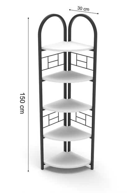 Kitaplık 5 Raflı Çiçeklik Çok Amaçlı Çalışma Odası Kütüphane Dekoratif Aksesuar Raf Modern