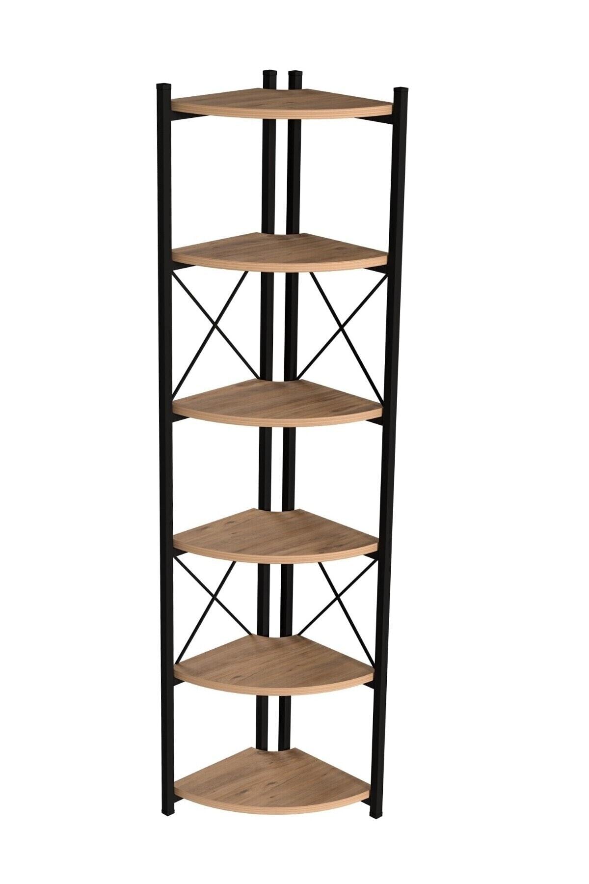 Kitaplık Çiçeklik 6 Raflı  Çok Amaçlı Stand Altı Bölmeli 160*30*43