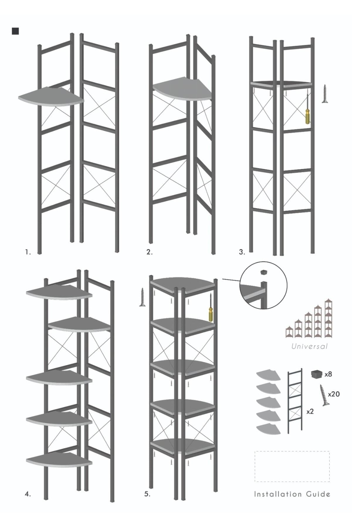 Kitaplık Çiçeklik 6 Raflı  Çok Amaçlı Stand Altı Bölmeli 160*30*43