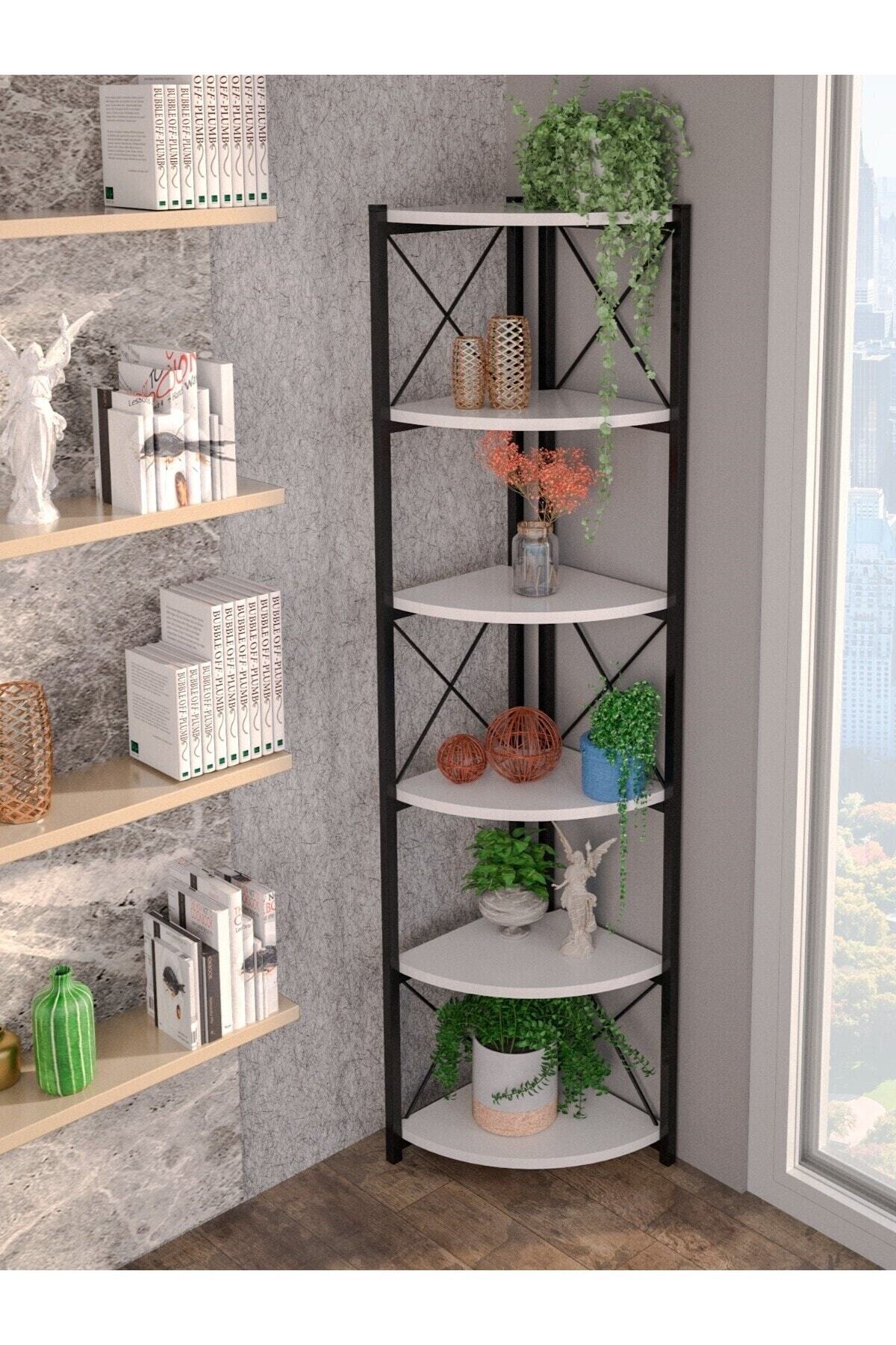 Kitaplık Çiçeklik 6 Raflı  Çok Amaçlı Stand Altı Bölmeli 160*30*43