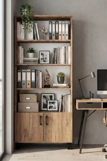 Kitaplık Modern Çok Amaçlı Dolaplı Raflı Ofis Salon Mutfak Düzenleyici Çok Raflı