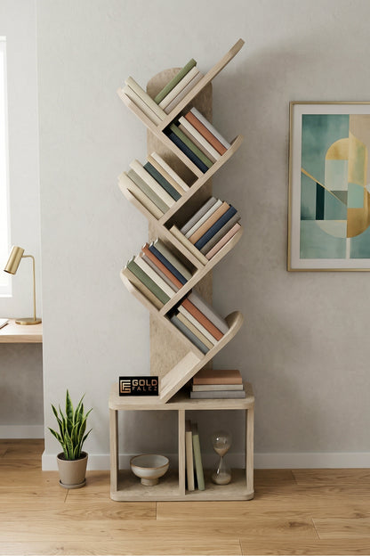 Kitaplık Modern Dekoratif Kitap Rafı Çok Katlı Kitap Standı Ofis Organizer Yaprak