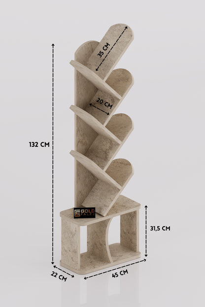Kitaplık Modern Dekoratif Kitap Rafı Çok Katlı Kitap Standı Ofis Organizer Yaprak