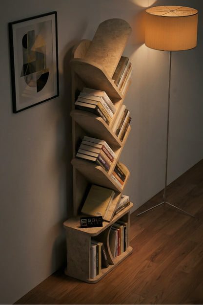Kitaplık Modern Dekoratif Kitap Rafı Çok Katlı Kitap Standı Ofis Organizer Yaprak