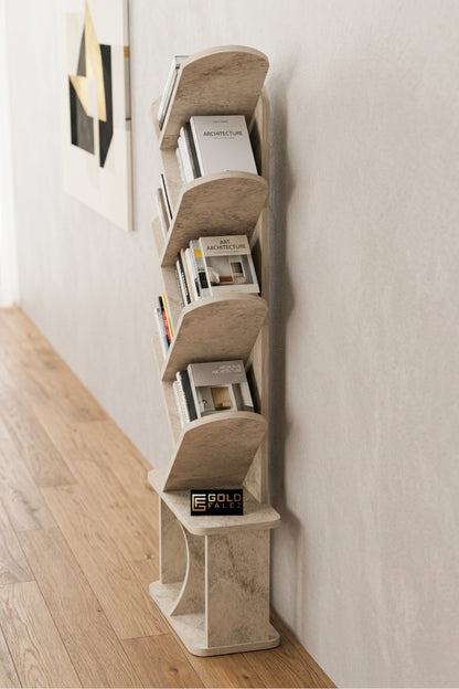 Kitaplık Modern Dekoratif Kitap Rafı Çok Katlı Kitap Standı Ofis Organizer Yaprak