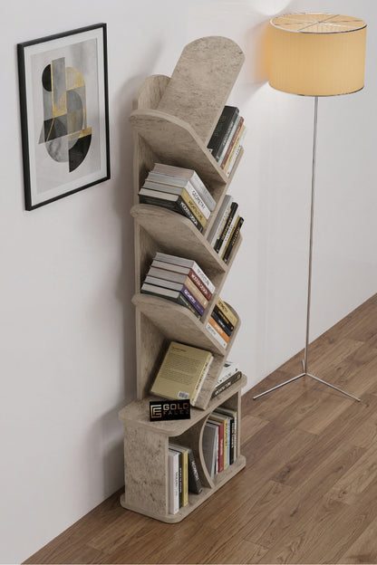 Kitaplık Modern Dekoratif Kitap Rafı Çok Katlı Kitap Standı Ofis Organizer Yaprak