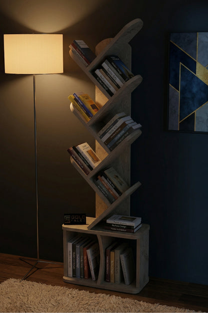 Kitaplık Modern Dekoratif Kitap Rafı Çok Katlı Kitap Standı Ofis Organizer Yaprak