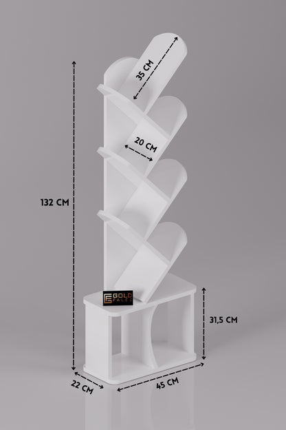 Kitaplık Modern Dekoratif Kitap Rafı Çok Katlı Kitap Standı Ofis Organizer Yaprak