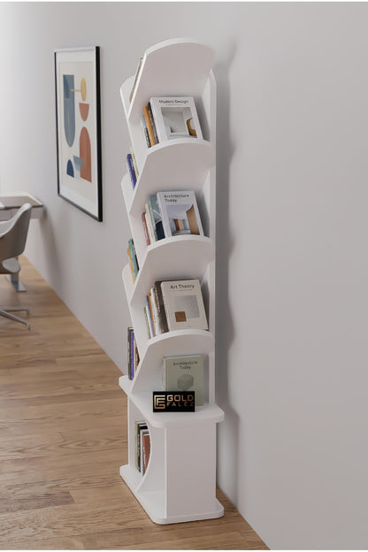 Kitaplık Modern Dekoratif Kitap Rafı Çok Katlı Kitap Standı Ofis Organizer Yaprak