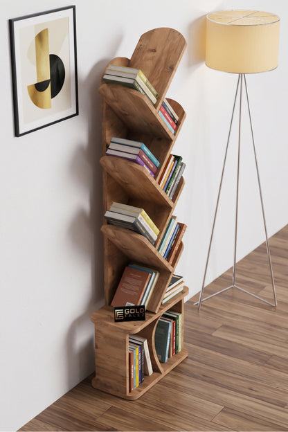Kitaplık Modern Dekoratif Kitap Rafı Çok Katlı Kitap Standı Ofis Organizer Yaprak
