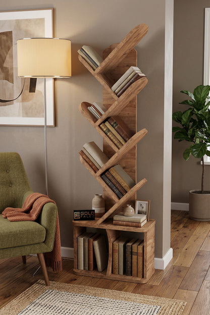 Kitaplık Modern Dekoratif Kitap Rafı Çok Katlı Kitap Standı Ofis Organizer Yaprak