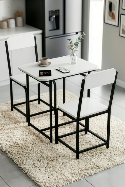 Mutfak Masa Takımı Sandalyeli 2 Kişilik Modern Balkon Cafe Bahçe Yemek Masası Minör
